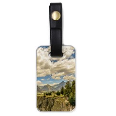 Valley And Andes Range Mountains Latacunga Ecuador Luggage Tags (one Side)  by dflcprints