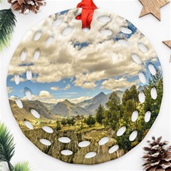 Valley And Andes Range Mountains Latacunga Ecuador Round Filigree Ornament (two Sides) by dflcprints