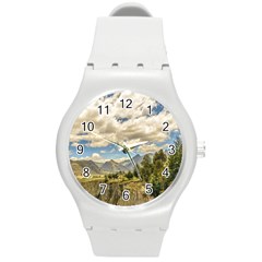 Valley And Andes Range Mountains Latacunga Ecuador Round Plastic Sport Watch (m) by dflcprints