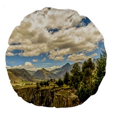 Valley And Andes Range Mountains Latacunga Ecuador Large 18  Premium Round Cushions by dflcprints