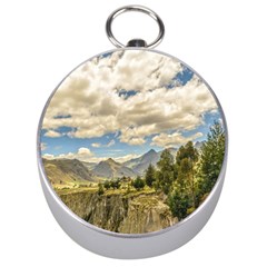 Valley And Andes Range Mountains Latacunga Ecuador Silver Compasses by dflcprints