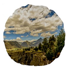 Valley And Andes Range Mountains Latacunga Ecuador Large 18  Premium Flano Round Cushions by dflcprints