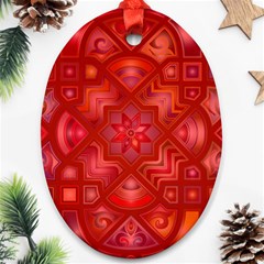 Geometric Line Art Background Oval Ornament (two Sides) by Nexatart