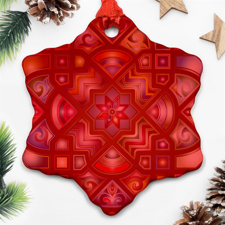 Geometric Line Art Background Ornament (Snowflake)