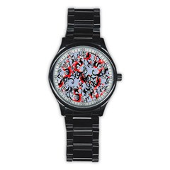 Dragon Pattern Stainless Steel Round Watch by Nexatart