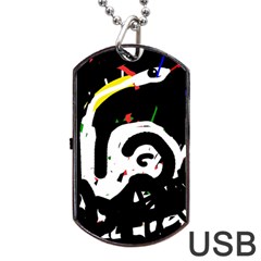 Abstraction Dog Tag Usb Flash (one Side) by Valentinaart