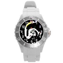 Abstraction Round Plastic Sport Watch (L)