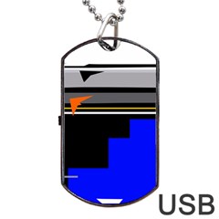 Abstraction Dog Tag Usb Flash (one Side) by Valentinaart