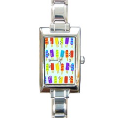 Food Pattern Rectangle Italian Charm Watch