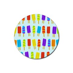 Food Pattern Rubber Round Coaster (4 Pack)  by Nexatart