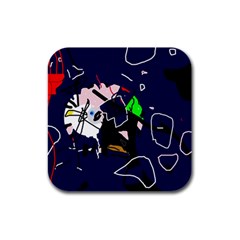 Abstraction Rubber Square Coaster (4 pack) 