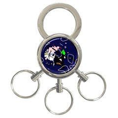 Abstraction 3-Ring Key Chains