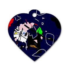 Abstraction Dog Tag Heart (One Side)