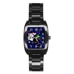 Abstraction Stainless Steel Barrel Watch