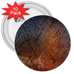 Typography 3  Buttons (10 Pack) 