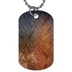 Typography Dog Tag (one Side)