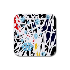 Abstraction Rubber Coaster (square)  by Valentinaart