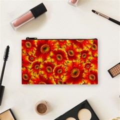 Gerbera Flowers Blossom Bloom Cosmetic Bag (small)  by Nexatart