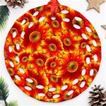 Gerbera Flowers Blossom Bloom Ornament (Round Filigree) Front