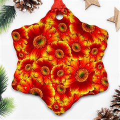 Gerbera Flowers Blossom Bloom Snowflake Ornament (two Sides)