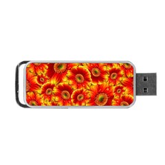 Gerbera Flowers Blossom Bloom Portable Usb Flash (two Sides) by Nexatart