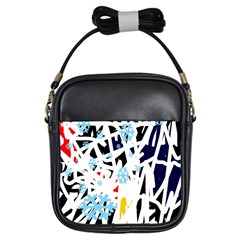 Abstraction Girls Sling Bags by Valentinaart