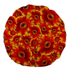 Gerbera Flowers Blossom Bloom Large 18  Premium Flano Round Cushions by Nexatart