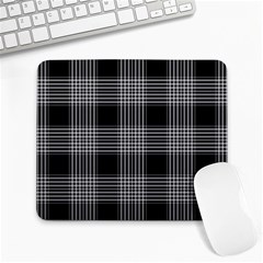 Plaid Checks Background Black Large Mousepads by Nexatart