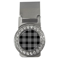 Plaid Checks Background Black Money Clips (cz)  by Nexatart