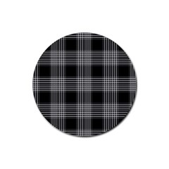 Plaid Checks Background Black Rubber Round Coaster (4 Pack)  by Nexatart