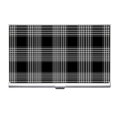 Plaid Checks Background Black Business Card Holders by Nexatart