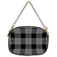 Plaid Checks Background Black Chain Purses (one Side)  by Nexatart