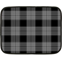 Plaid Checks Background Black Fleece Blanket (mini)