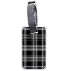 Plaid Checks Background Black Luggage Tags (one Side)  by Nexatart