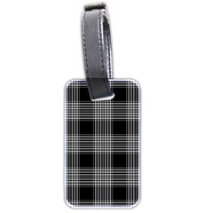 Plaid Checks Background Black Luggage Tags (two Sides) by Nexatart