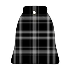 Plaid Checks Background Black Bell Ornament (two Sides) by Nexatart