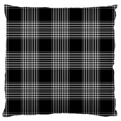 Plaid Checks Background Black Large Cushion Case (two Sides) by Nexatart