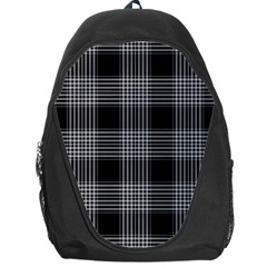 Plaid Checks Background Black Backpack Bag by Nexatart