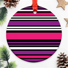 Stripes Colorful Background Ornament (round) by Nexatart