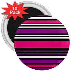 Stripes Colorful Background 3  Magnets (10 Pack) 