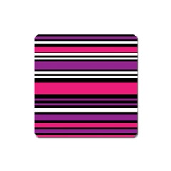 Stripes Colorful Background Square Magnet by Nexatart