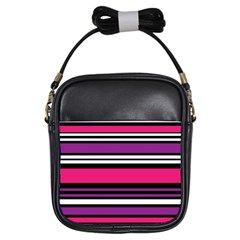 Stripes Colorful Background Girls Sling Bags