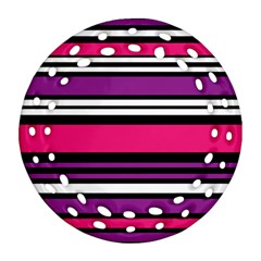 Stripes Colorful Background Ornament (round Filigree)