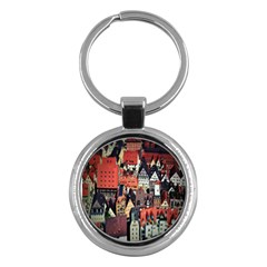 Tilt Shift Of Urban View During Daytime Key Chains (round)  by Nexatart