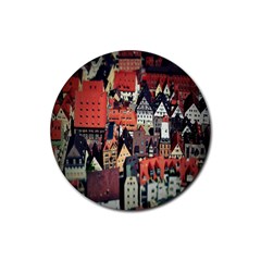 Tilt Shift Of Urban View During Daytime Rubber Coaster (round)  by Nexatart