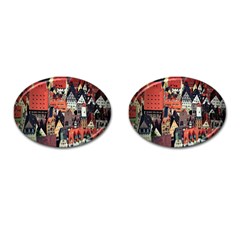 Tilt Shift Of Urban View During Daytime Cufflinks (oval) by Nexatart