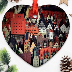 Tilt Shift Of Urban View During Daytime Heart Ornament (two Sides) by Nexatart