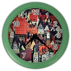 Tilt Shift Of Urban View During Daytime Color Wall Clocks by Nexatart