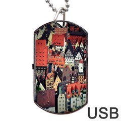 Tilt Shift Of Urban View During Daytime Dog Tag Usb Flash (two Sides) by Nexatart