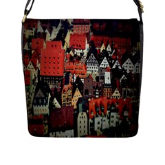 Tilt Shift Of Urban View During Daytime Flap Messenger Bag (l) 